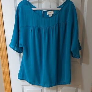 LOFT Turquoise Women's Elbow Length Blouse Size XL🦋